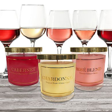 LumaBase Wine Collection Scented Candles (Set of 3)