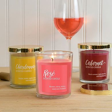 LumaBase Wine Collection Scented Candles (Set of 3)