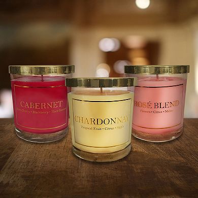 LumaBase Wine Collection Scented Candles (Set of 3)