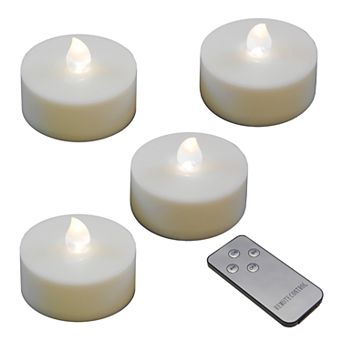 LumaBase White LED Tealight Candle & Remote Control 5 pc Set