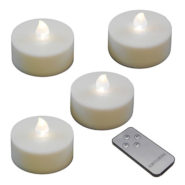 LumaBase White LED Tealight Candle & Remote Control 5piece Set