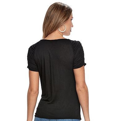 Women's Jennifer Lopez Crossover Ruched Tee