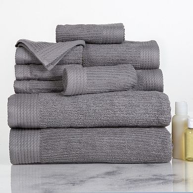 Portsmouth Home Ribbed Cotton 10-piece Bath Towel Set