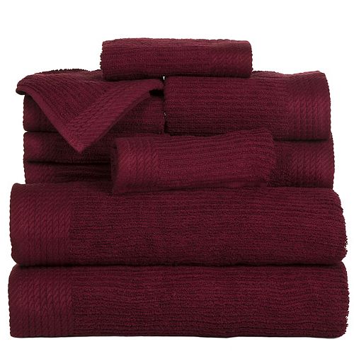 Portsmouth Home Ribbed Cotton 10piece Bath Towel Set