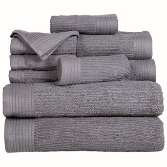 Portsmouth Home Ribbed Cotton 10 pc Bath Towel Set