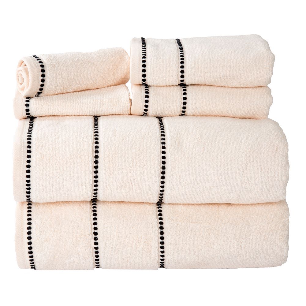 Lavish Home 6 Piece Cotton Bath Towel Set - White