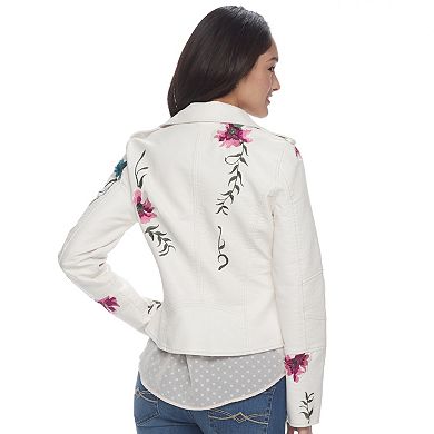 Juniors' Candie's® Floral Moto Jacket