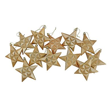 12-Piece Shatterproof Star 5-inch Christmas Ornaments Set