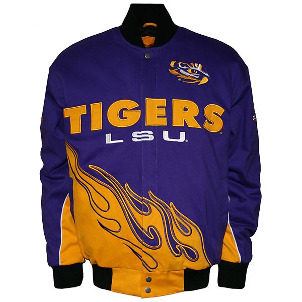 Men's Franchise Club Purple LSU Tigers 2nd Era Full-Snap Satin Jacket