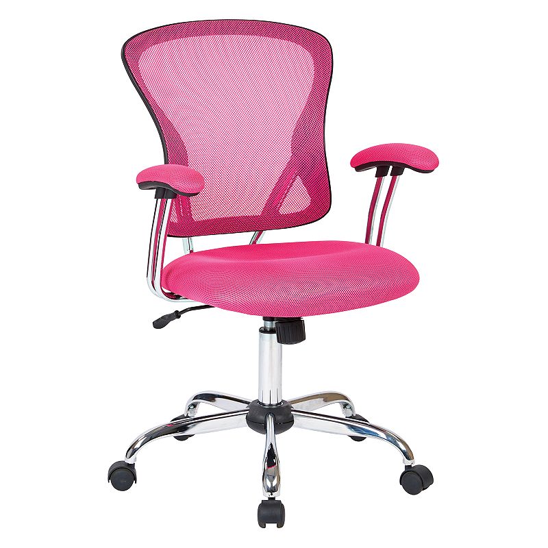 OSP Home Furnishings Juliana Task Desk Chair, Pink