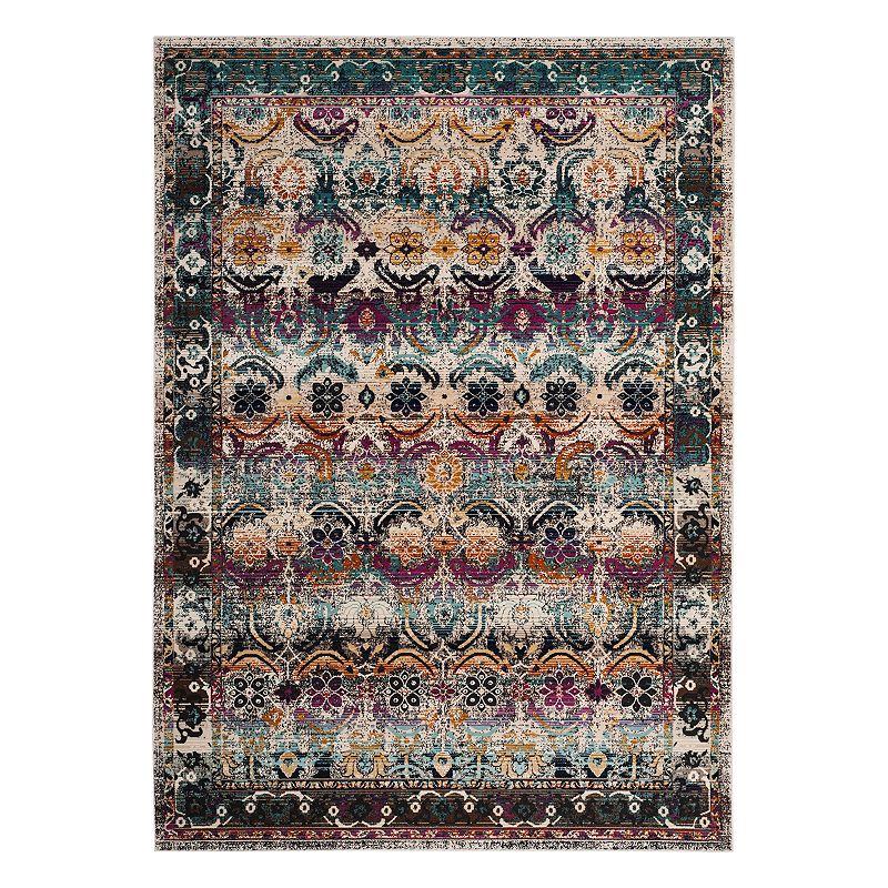 Safavieh Baldwin Melody Framed Floral Rug, Beige, 7Ft Rnd