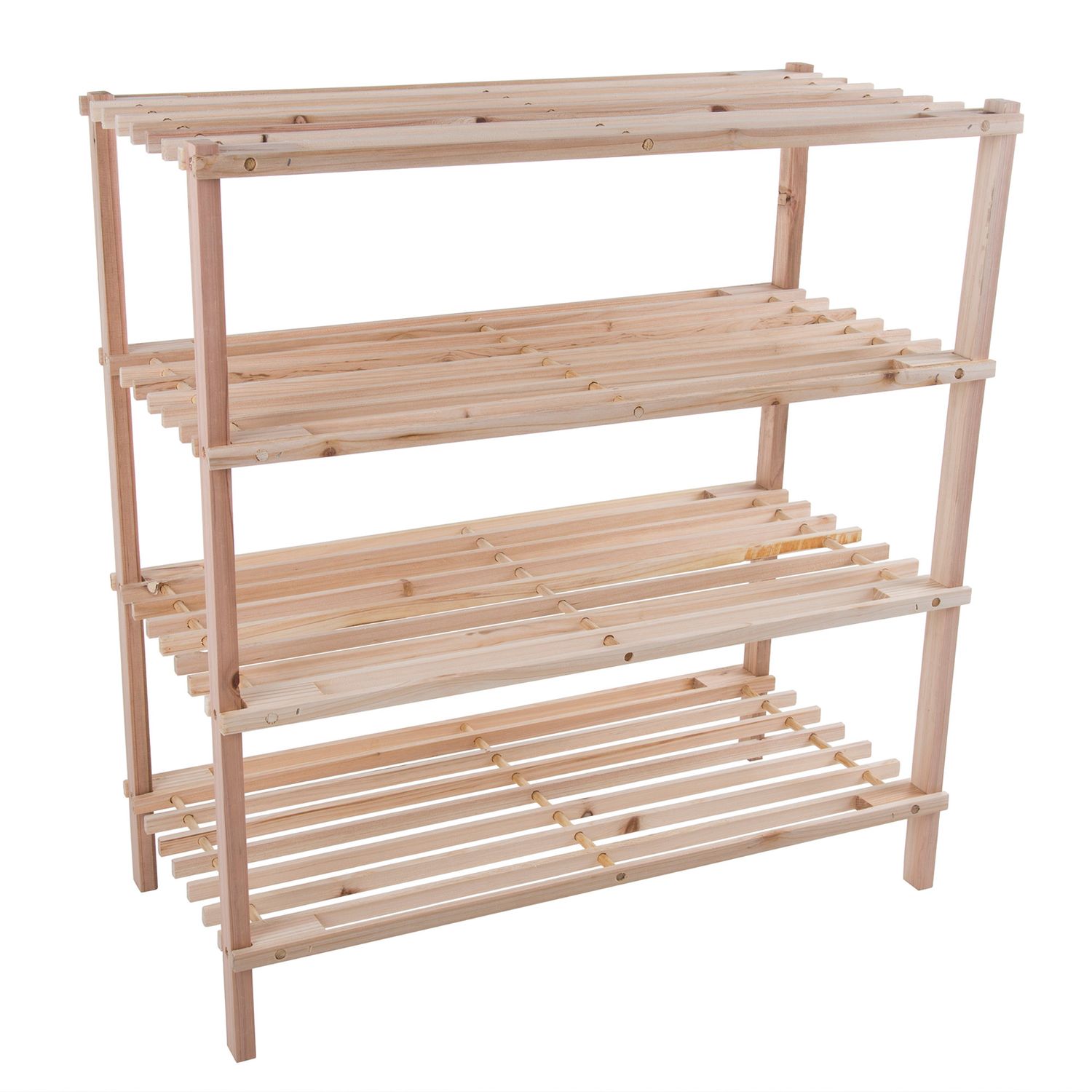 Whitmor 3-Tier Expandable Shoe Rack, Natural/Chorme