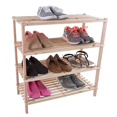 Portsmouth Home Wood 4-Tier Space Saver Shoe Rack