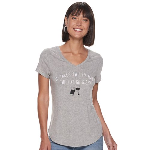 Womens Apt 9® Graphic V Neck Tee 