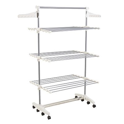 Portsmouth Home Rolling Heavy Duty 3 Tier Laundry Drying Rack