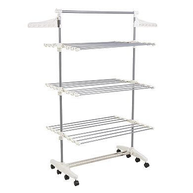 Portsmouth Home Rolling Heavy Duty 3-Tier Laundry Drying Rack
