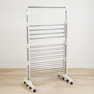 Portsmouth Home Rolling Heavy Duty 3-Tier Laundry Drying Rack