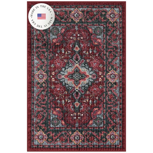 Maples Windsor Distressed Area & Washable Throw Rug Red (30X43