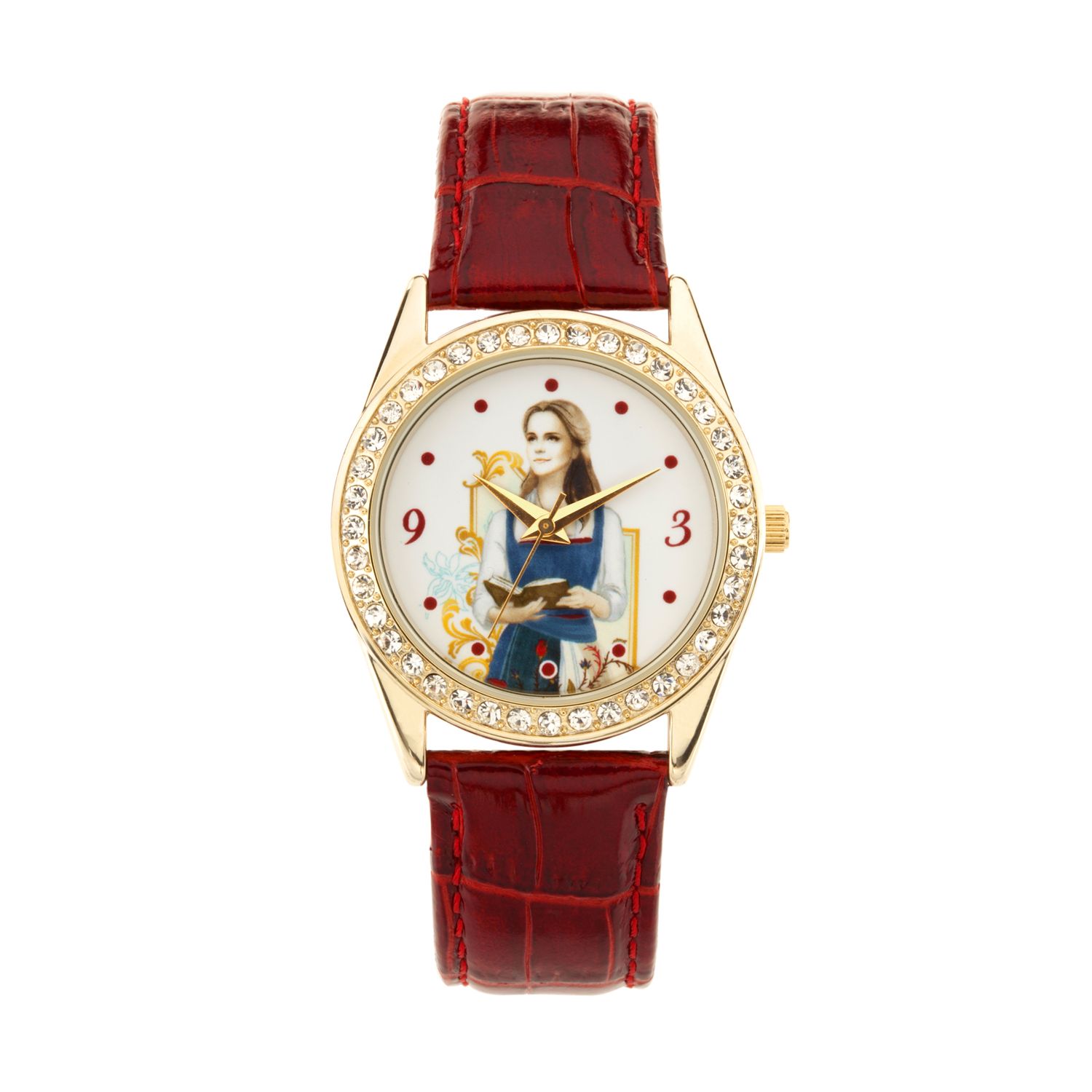 Image for Disney 's Beauty and the Beast Princess Belle Women's Crystal Leather Watch at Kohl's.