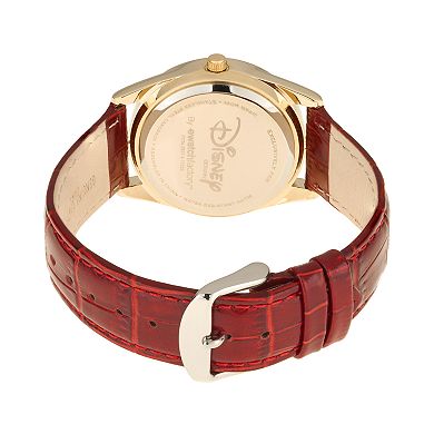 Disney's Beauty and the Beast Princess Belle Women's Crystal Leather Watch