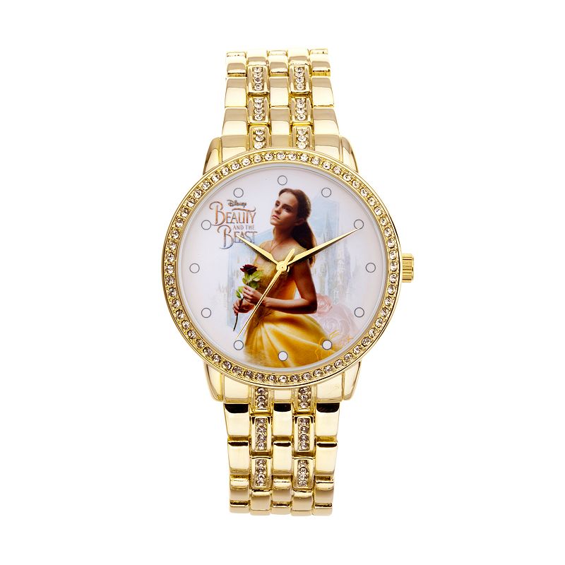 Disney's Beauty and the Beast Princess Belle Women's Crystal Watch, Size: Large, Yellow