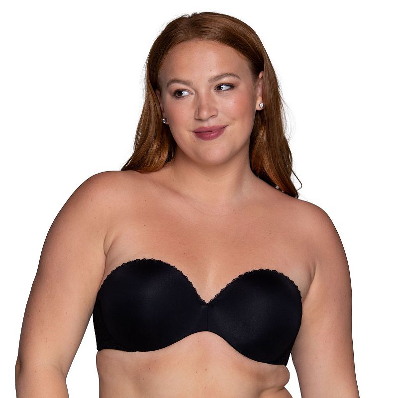 Lily of France Bras: Gel Touch Strapless Push-Up Bra 2111121, Women's, Size: 36 C, Black