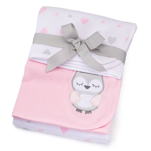 Just Born 2pk. Animal & Heart Receiving Blankets