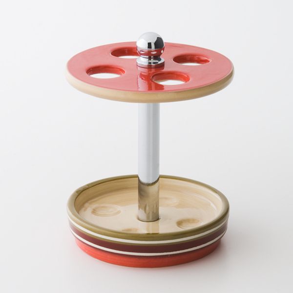 Madison Striped Pedestal Toothbrush Holder