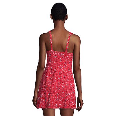 Women's Lands' End Tummy Control Surplice Faux-Wrap One-Piece Swim Dress