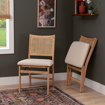 Linon Bina Cane Folding Dining Chair