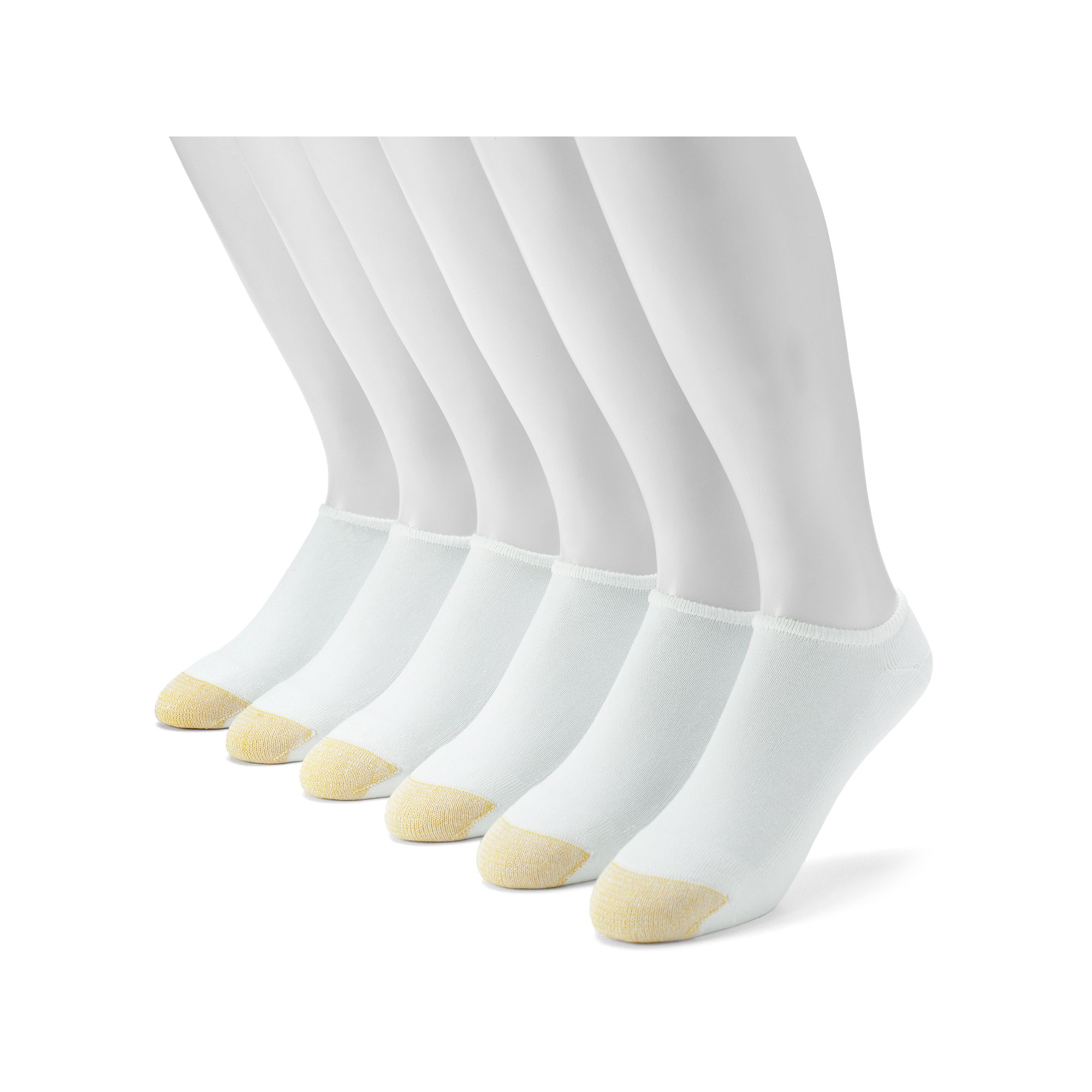 Mens GOLDTOE® 6-pack Athletic Cushioned No-Show Socks, Size: 6-12, White