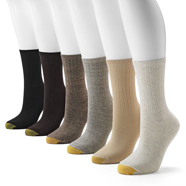 Gold Toe Ribbed Crew Socks 6-Pack