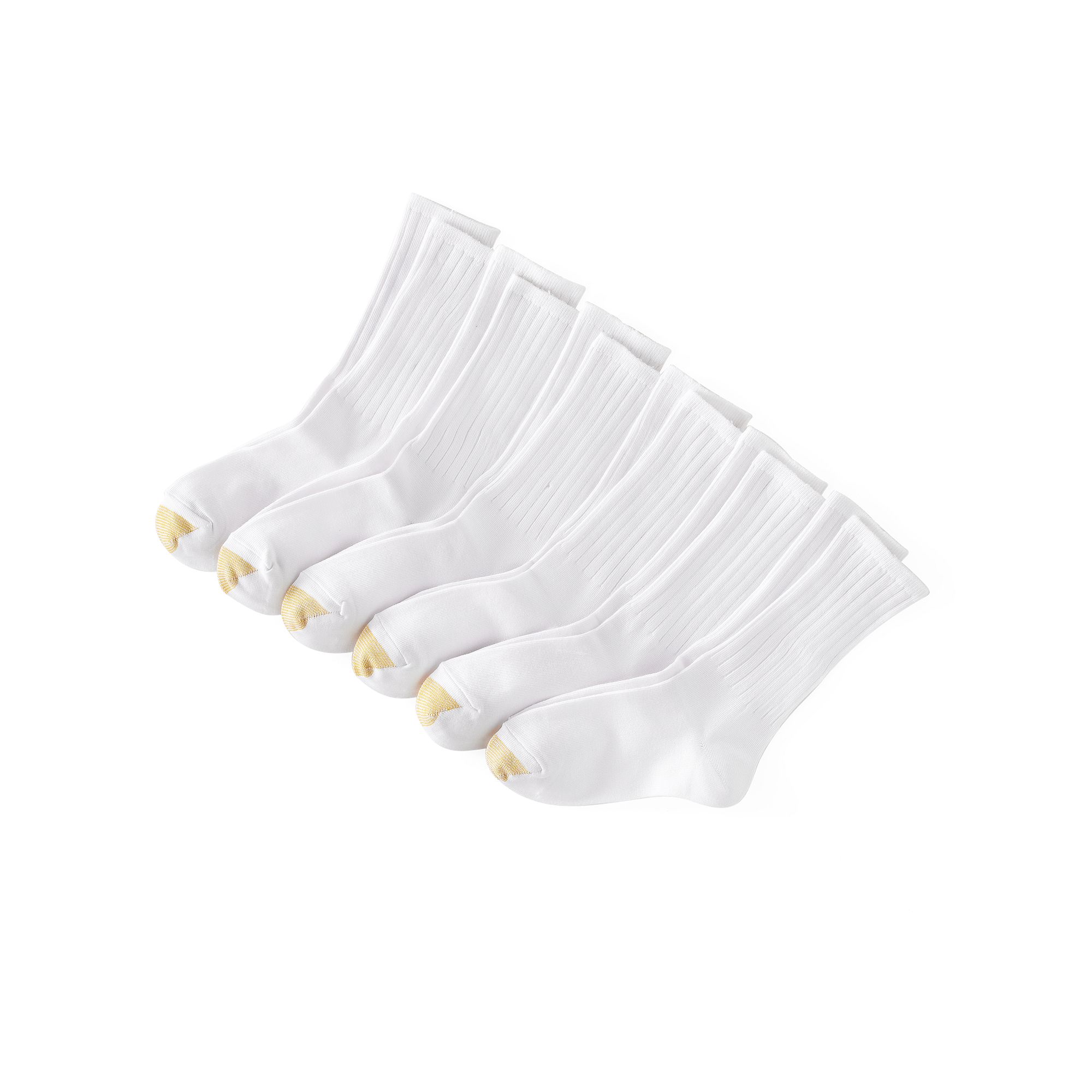 Womens GOLDTOE ® 6-pack Ribbed Crew Socks, Size: 9-11, White
