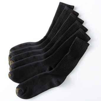 Men's GOLDTOE® 6-pack Extended Size Athletic Cushioned Cotton Crew Socks