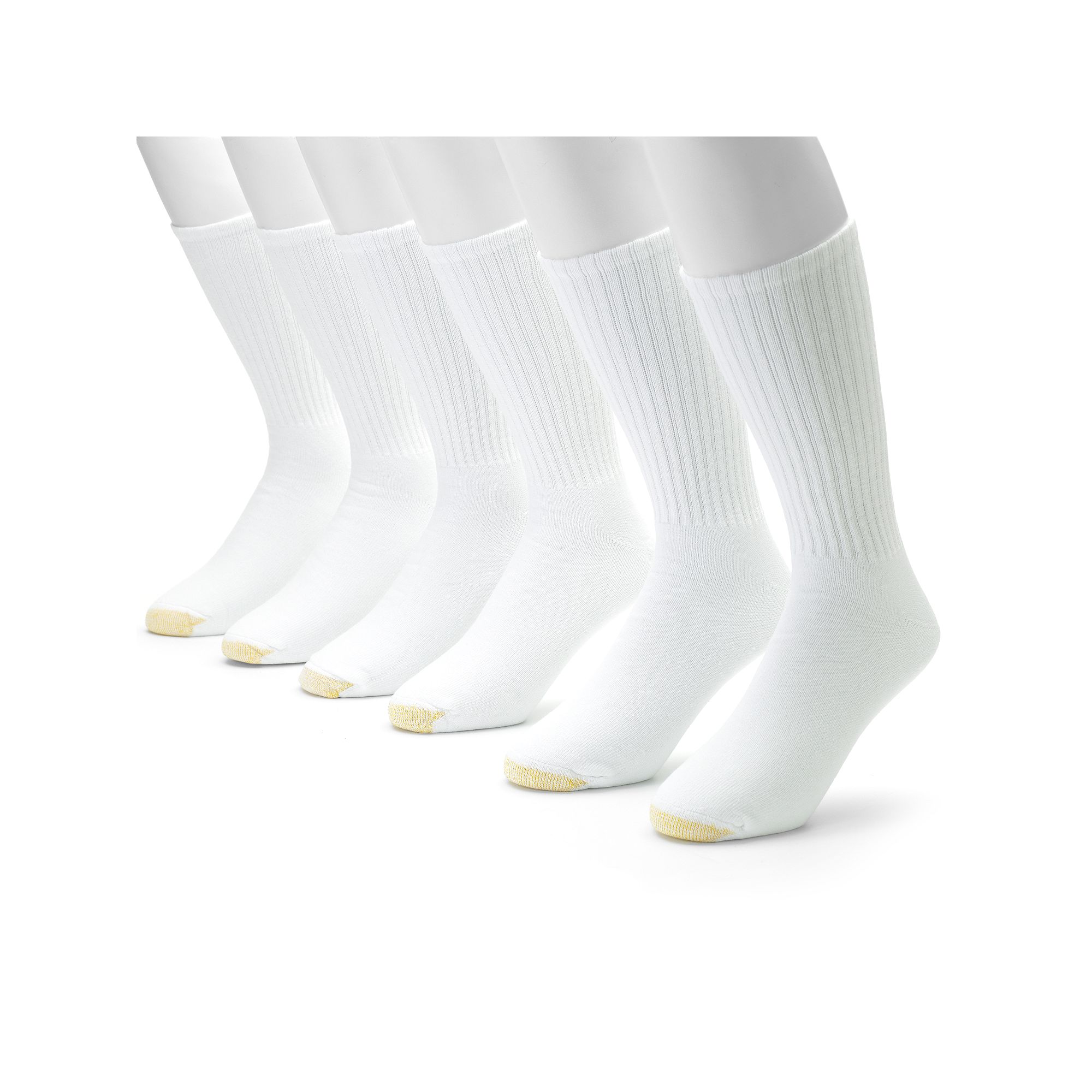 Mens GOLDTOE® 6-pack Extended Size Athletic Cushioned Cotton Crew Socks, 