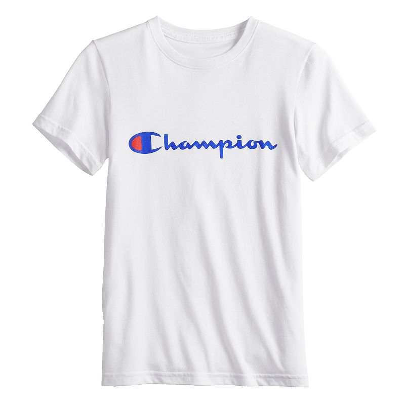 UPC 735869214380 product image for Boys 8-20 Champion Logo Tee, Boy's, Size: Small, White | upcitemdb.com