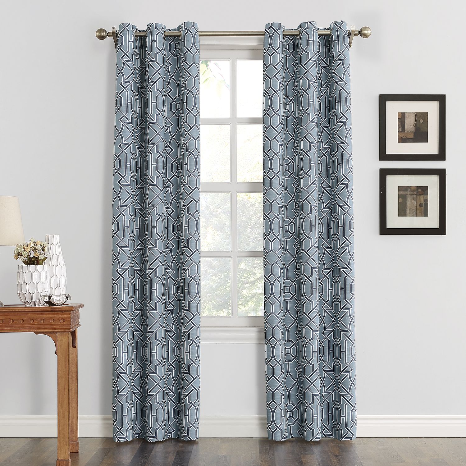 63 Inches Blue Floral Curtains Drapes Window Treatments Home
