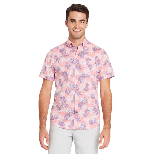 IZOD Saltwater Shirt Mens XL Hawaiian Relaxed Classics Casual Button Up  Tropical