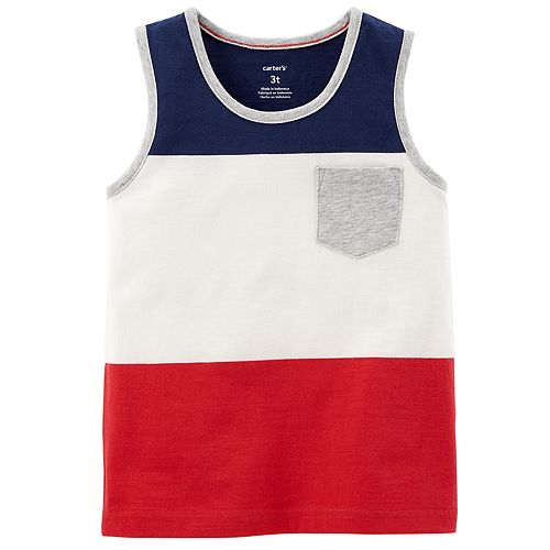 Baby Boy Carter S Striped Red White Blue Tank Top