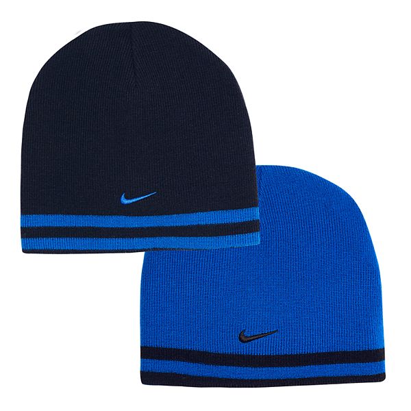 Boys Nike Reversible Striped Beanie Hat