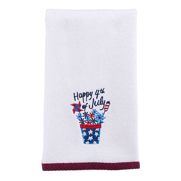 Flip Flops Fireworks & Freedom July 4th Fourth Waffle Weave Kitchen Towels Drying Cloth 16inch X 24inch White 