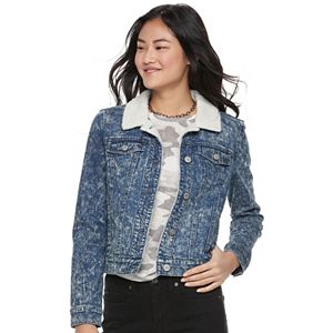 Juniors' Mudd® Sherpa Lined Jean Jacket