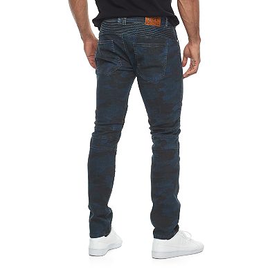 Men's RawX Camo Slim-Fit Moto Stretch Jeans