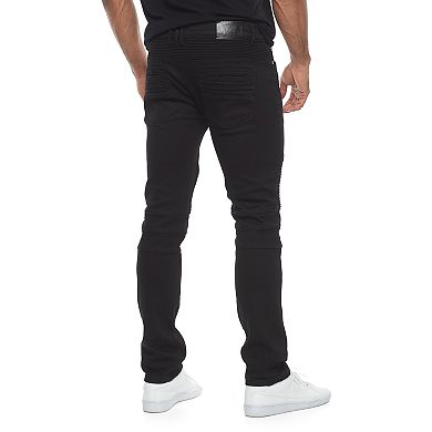 Men's RawX Slim-Fit Moto Faded Stretch Jeans