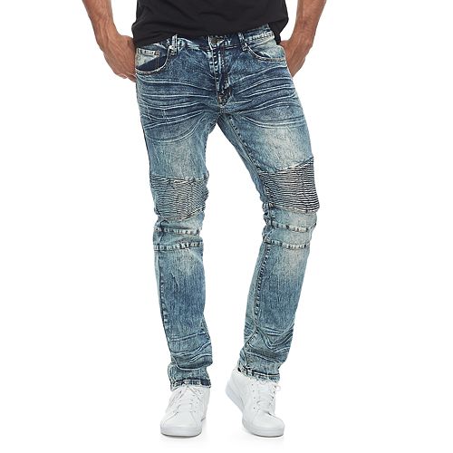 Men's RawX SlimFit Moto Faded Stretch Jeans