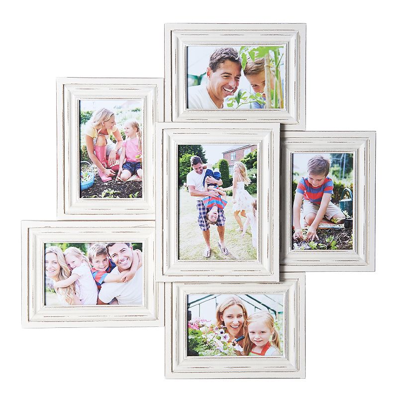 Melannco Distressed 6-Opening Collage Frame, Multicolor, 6 OPENING