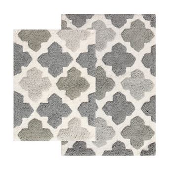 Chesapeake Alloy Moroccan Tiles 2 pc Bath Rug Set
