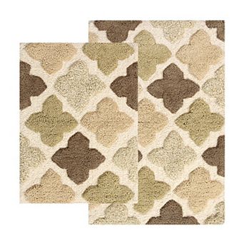Chesapeake Alloy Moroccan Tiles 2 pc Bath Rug Set