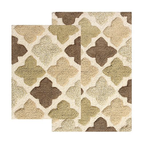 Chesapeake Alloy Moroccan Tiles 2piece Bath Rug Set