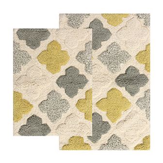 Chesapeake Alloy Moroccan Tiles 2 pc Bath Rug Set